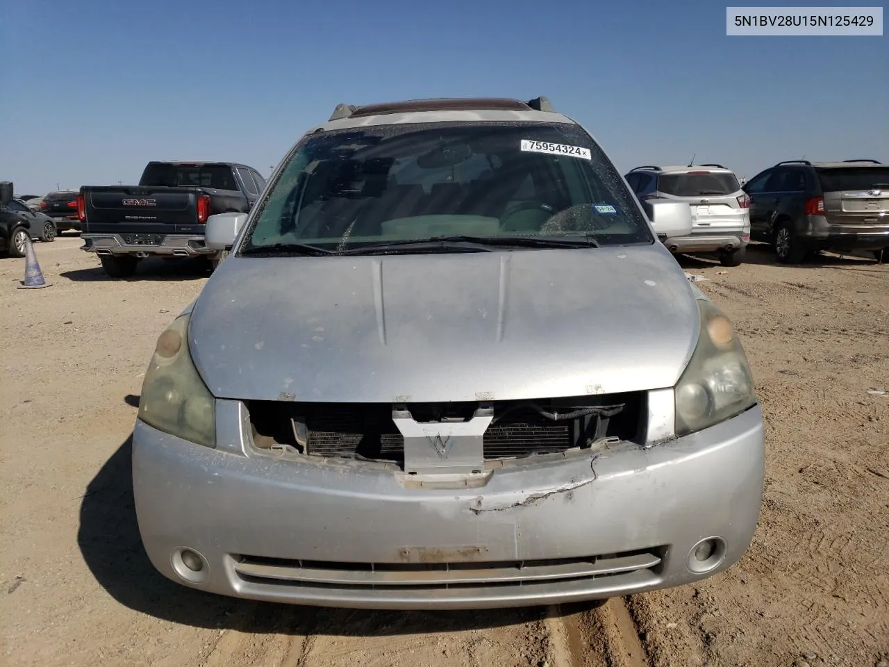 2005 Nissan Quest S VIN: 5N1BV28U15N125429 Lot: 75954324