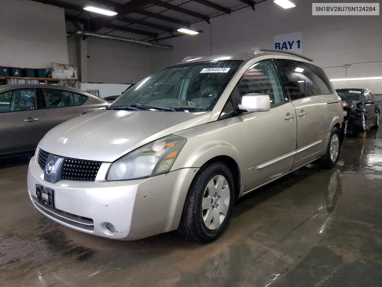 2005 Nissan Quest S VIN: 5N1BV28U75N124284 Lot: 78044474