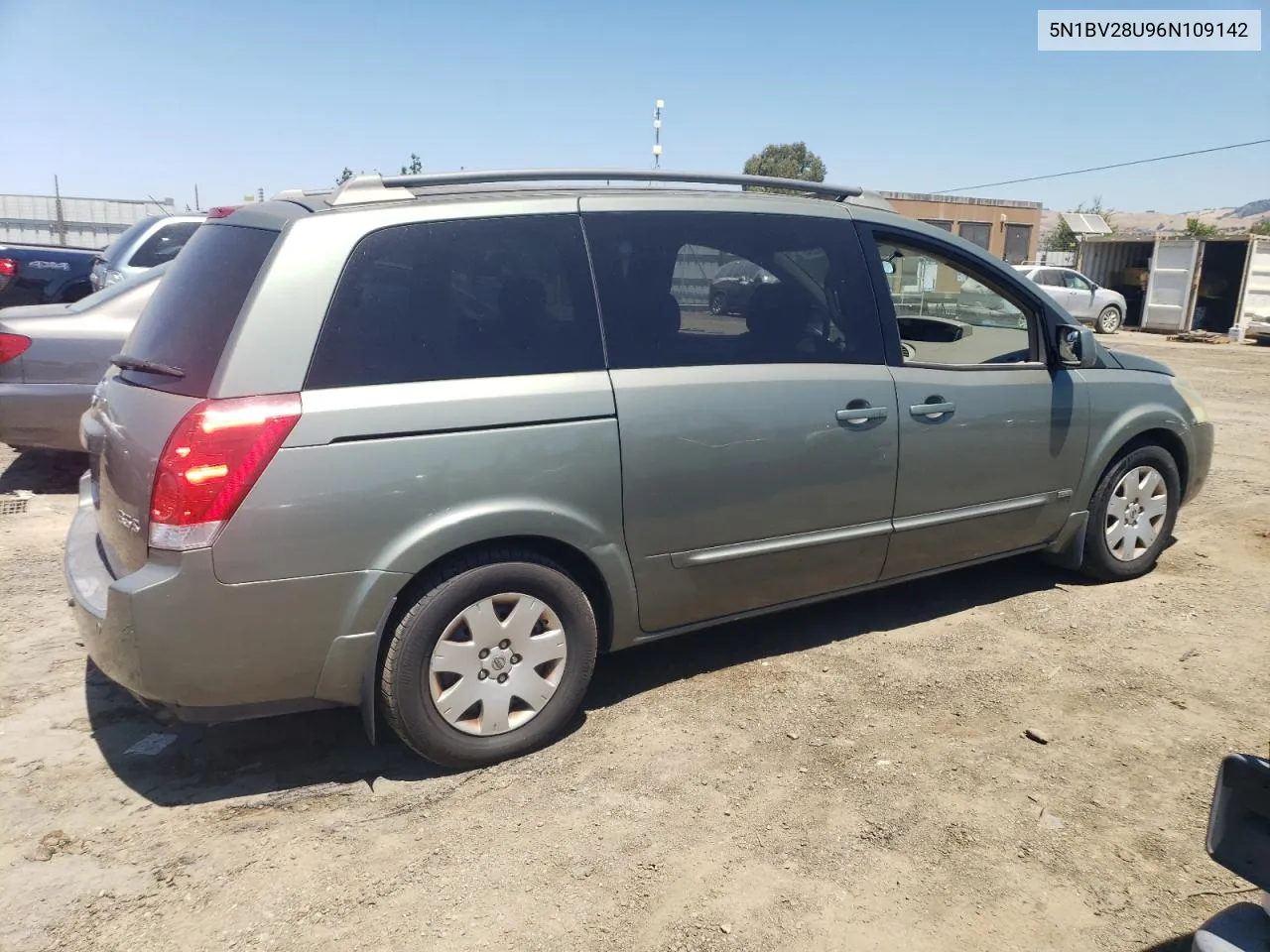 2006 Nissan Quest S VIN: 5N1BV28U96N109142 Lot: 63886264