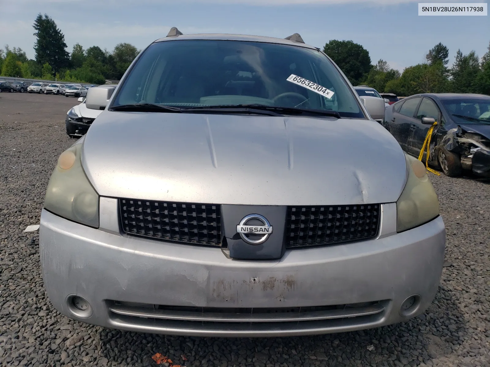 2006 Nissan Quest S VIN: 5N1BV28U26N117938 Lot: 65632304