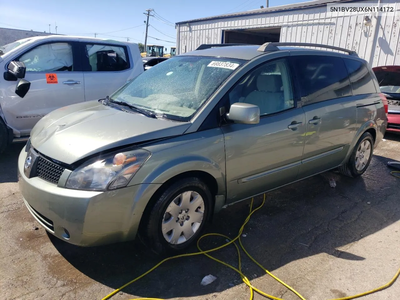 2006 Nissan Quest S VIN: 5N1BV28UX6N114172 Lot: 69837834