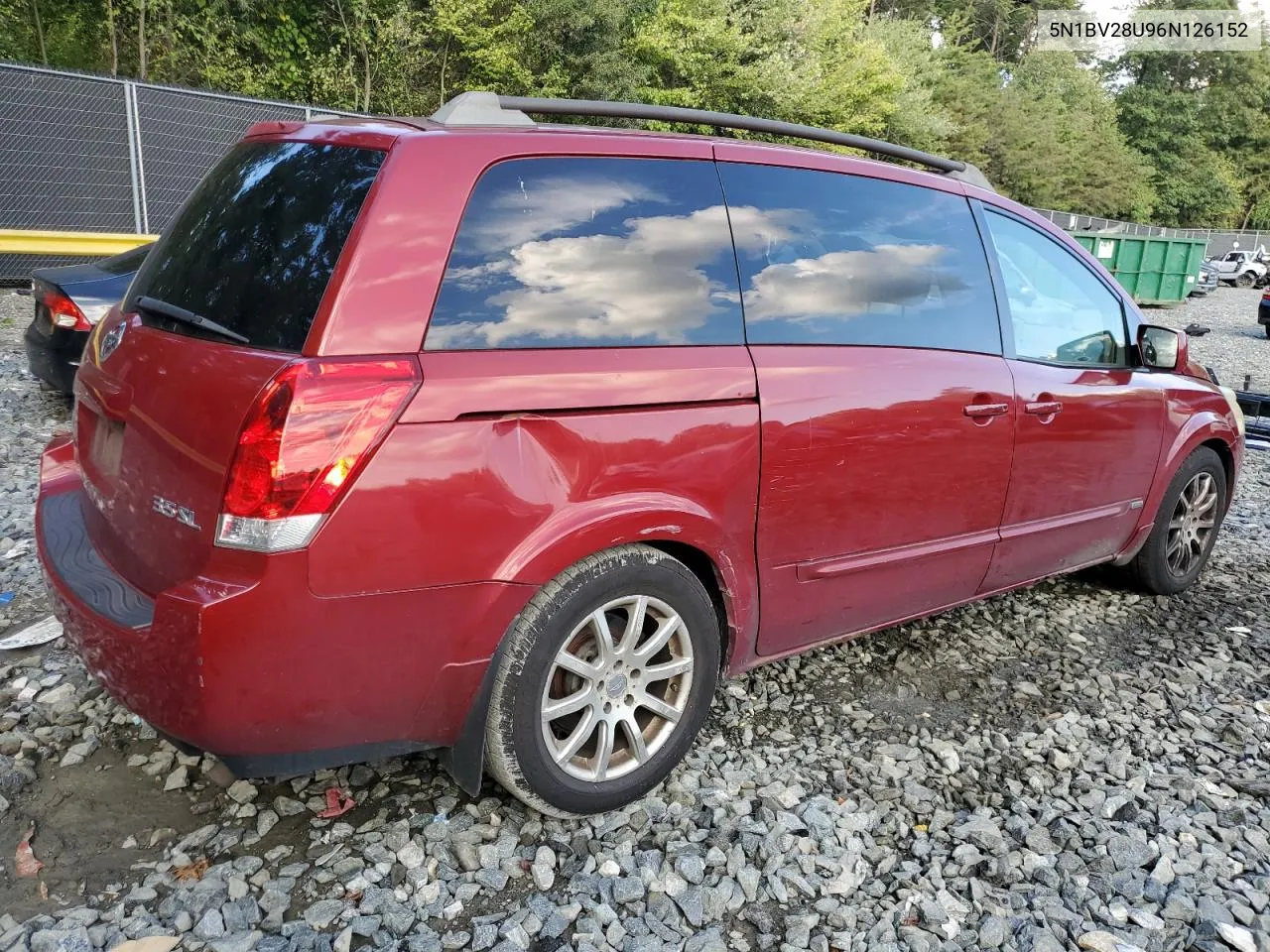 2006 Nissan Quest S VIN: 5N1BV28U96N126152 Lot: 72232864