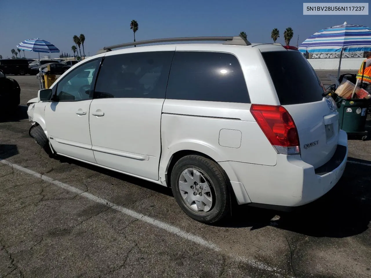 2006 Nissan Quest S VIN: 5N1BV28U56N117237 Lot: 75838234