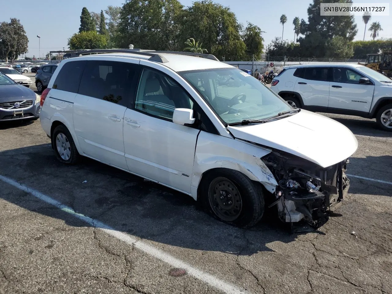 2006 Nissan Quest S VIN: 5N1BV28U56N117237 Lot: 75838234