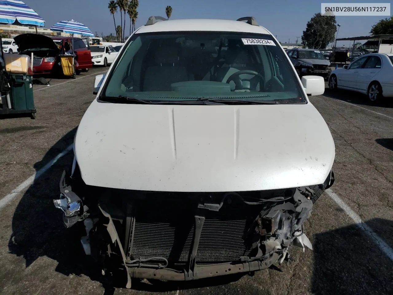 2006 Nissan Quest S VIN: 5N1BV28U56N117237 Lot: 75838234