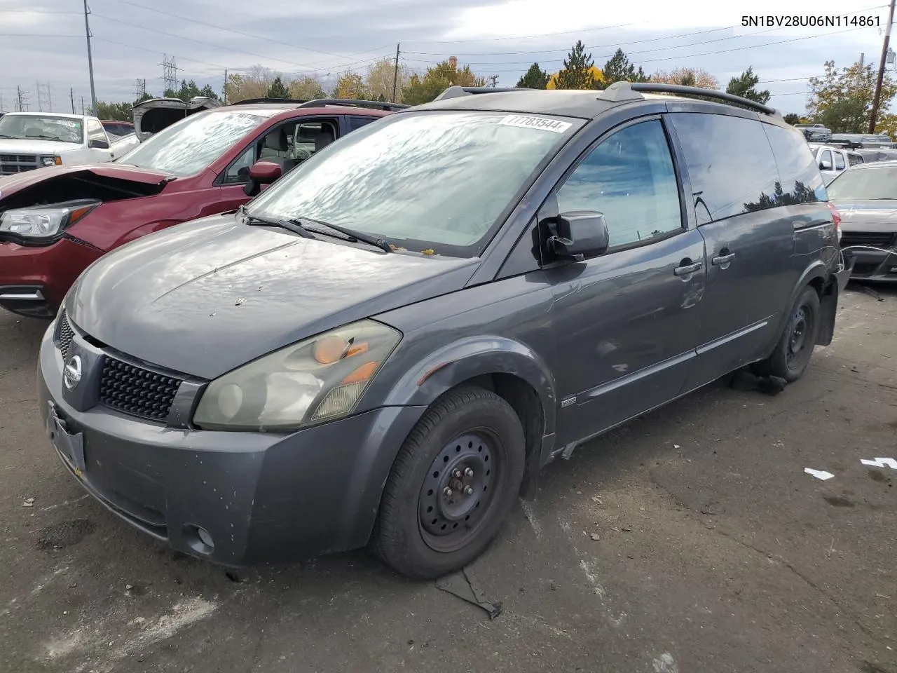 2006 Nissan Quest S VIN: 5N1BV28U06N114861 Lot: 77783544