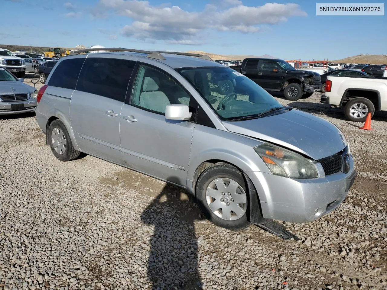 2006 Nissan Quest S VIN: 5N1BV28UX6N122076 Lot: 78491544