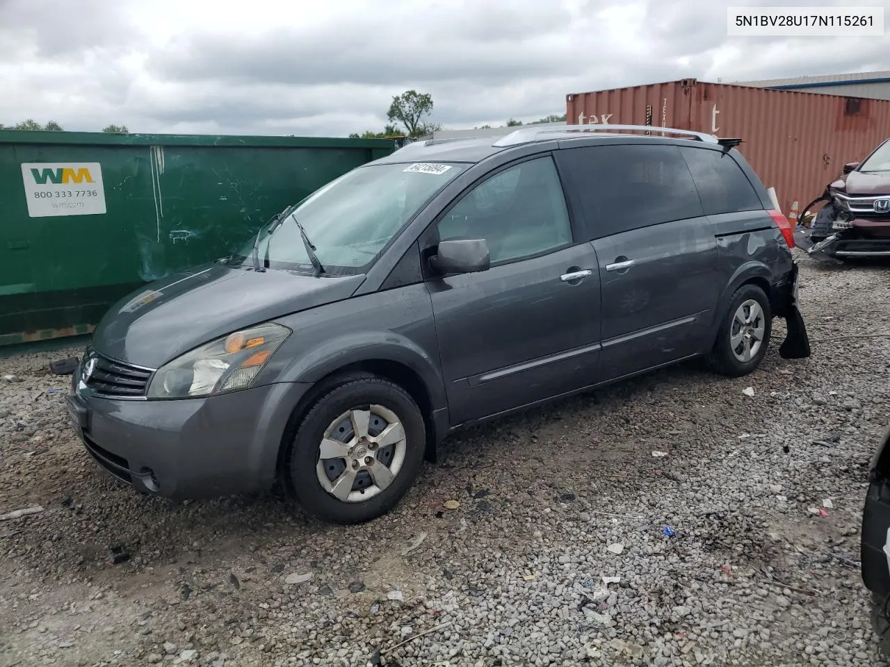 2007 Nissan Quest S VIN: 5N1BV28U17N115261 Lot: 64215094