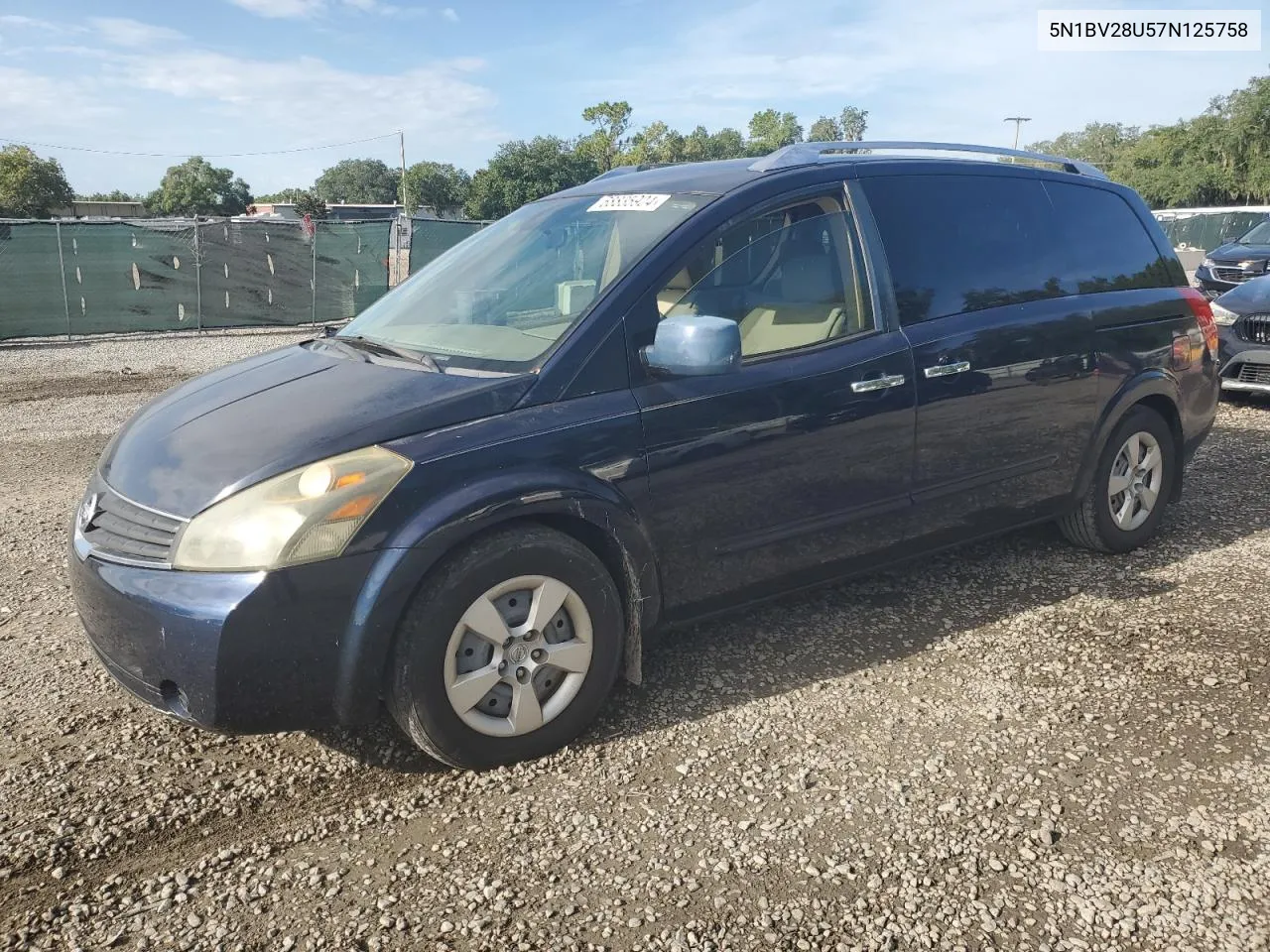 2007 Nissan Quest S VIN: 5N1BV28U57N125758 Lot: 68835924