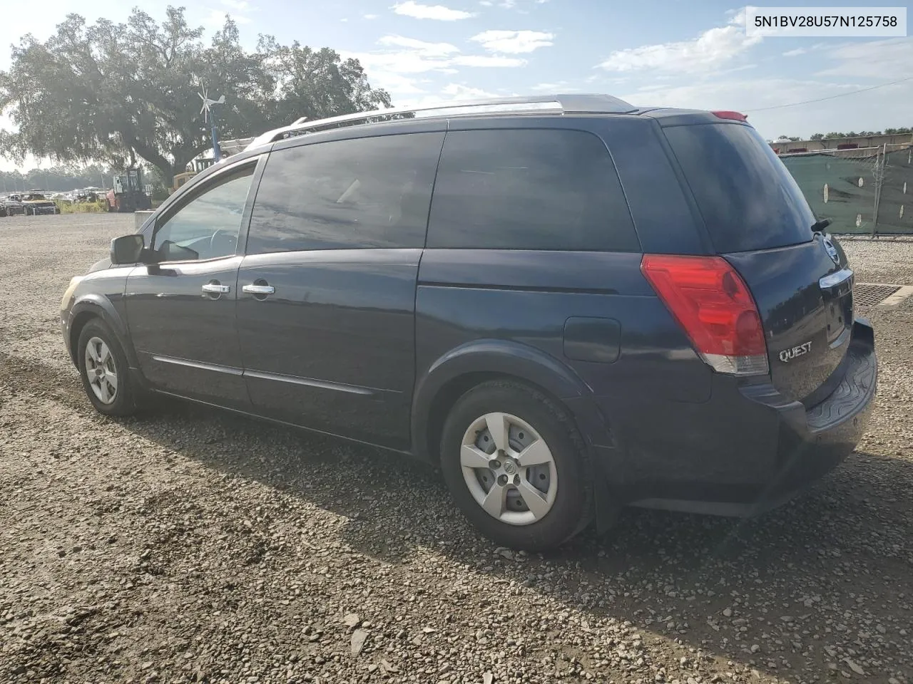 2007 Nissan Quest S VIN: 5N1BV28U57N125758 Lot: 68835924