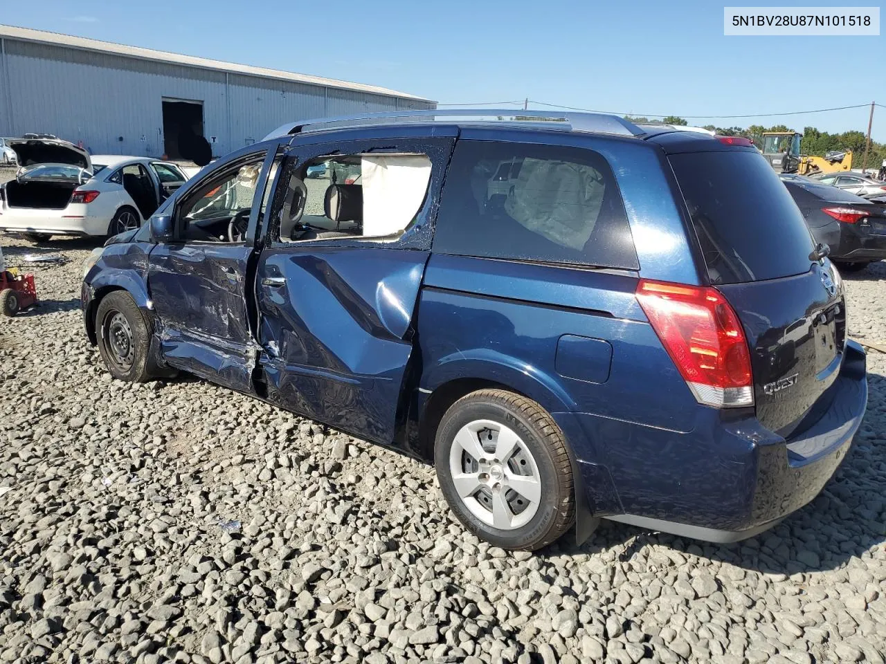 2007 Nissan Quest S VIN: 5N1BV28U87N101518 Lot: 71054434