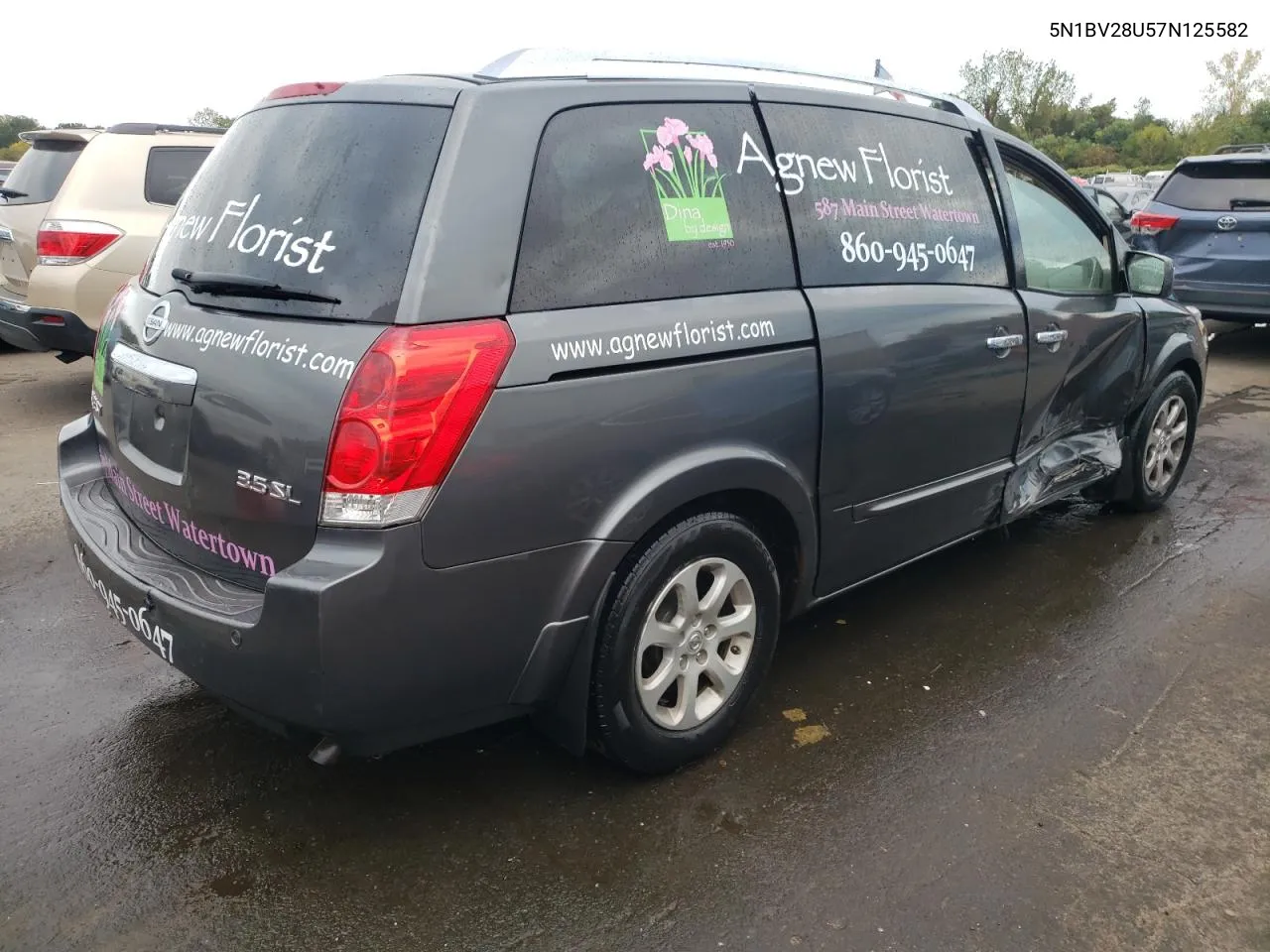 2007 Nissan Quest S VIN: 5N1BV28U57N125582 Lot: 72336314