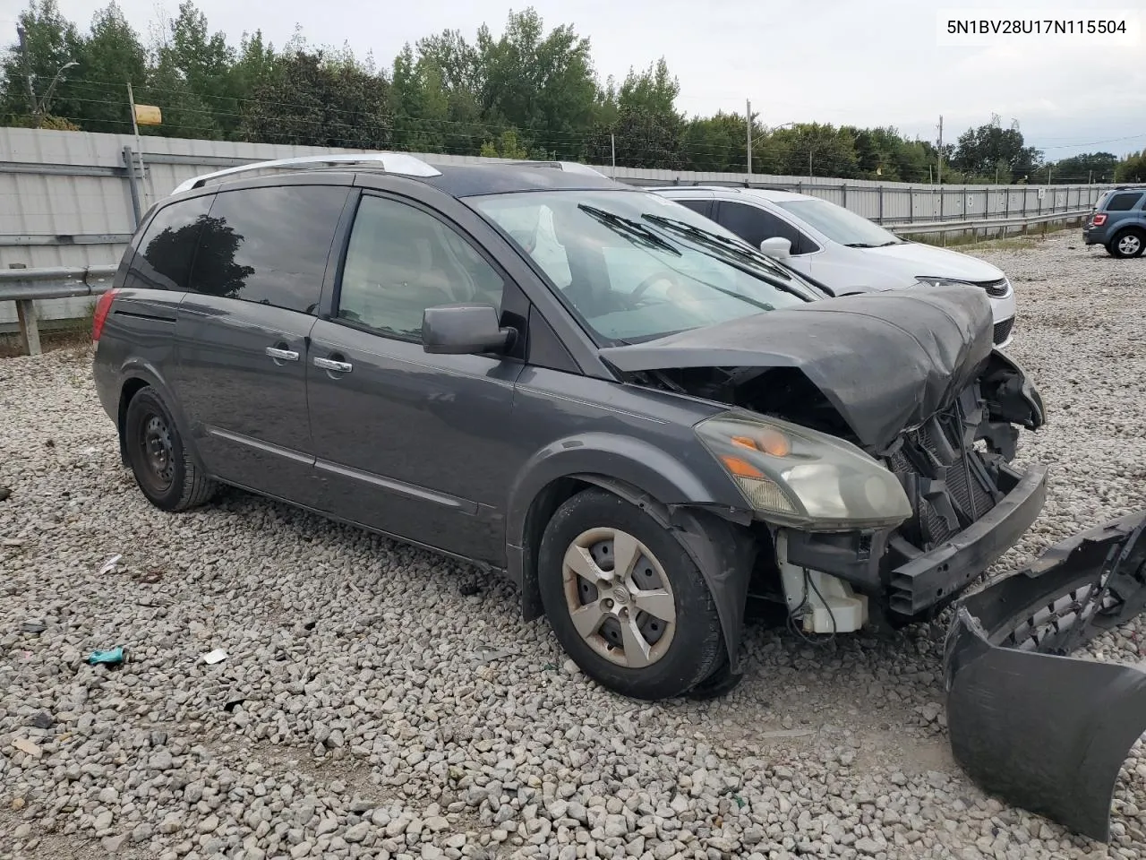 2007 Nissan Quest S VIN: 5N1BV28U17N115504 Lot: 72459524