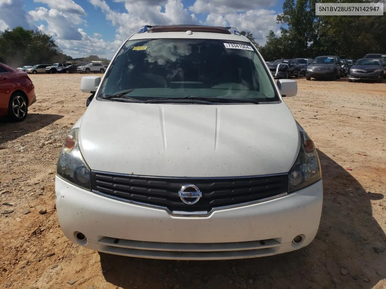 2007 Nissan Quest S VIN: 5N1BV28U57N142947 Lot: 73341564