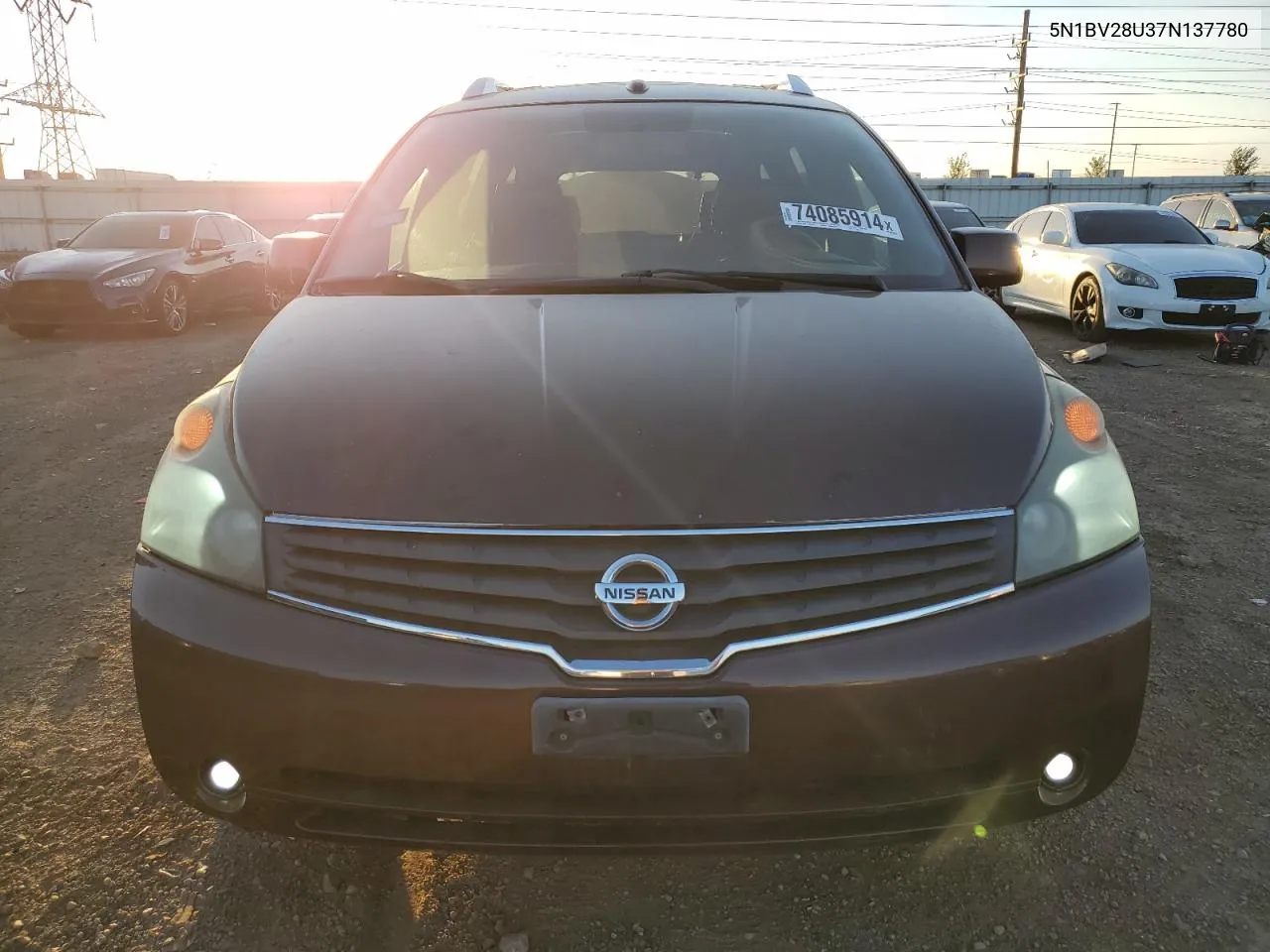 2007 Nissan Quest S VIN: 5N1BV28U37N137780 Lot: 74085914