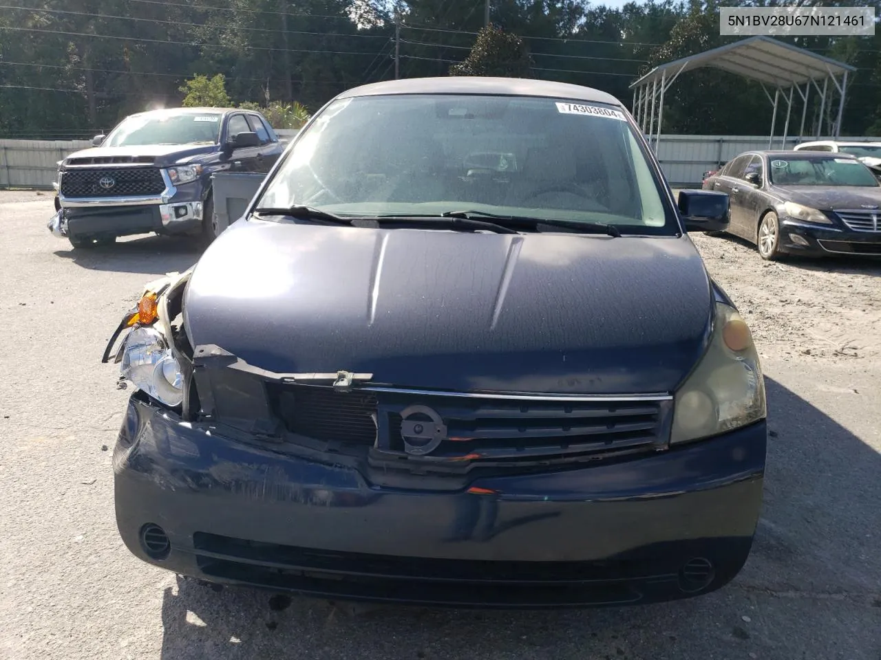 2007 Nissan Quest S VIN: 5N1BV28U67N121461 Lot: 74303804