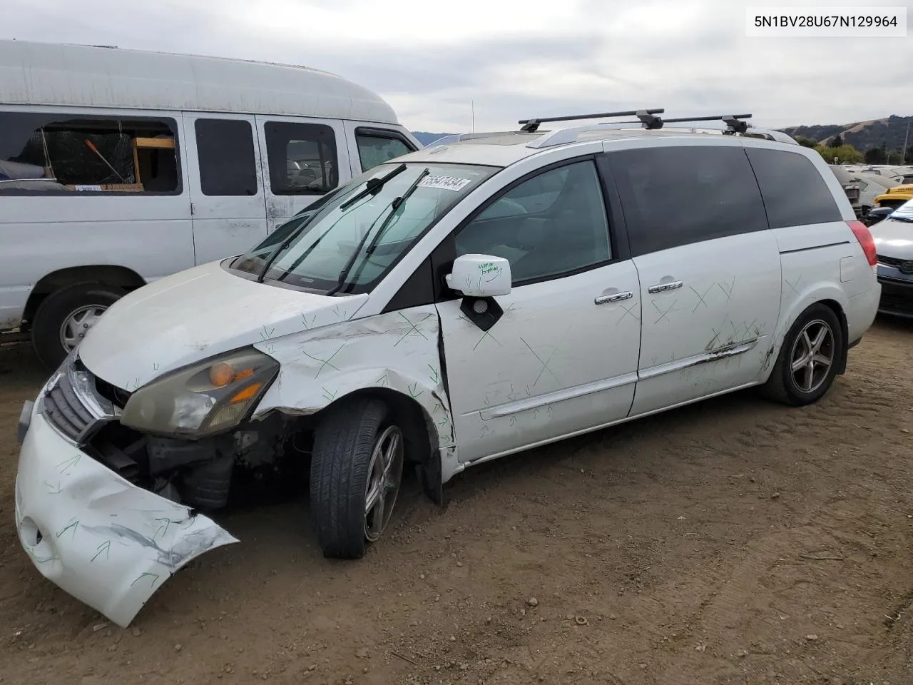 2007 Nissan Quest S VIN: 5N1BV28U67N129964 Lot: 75547434