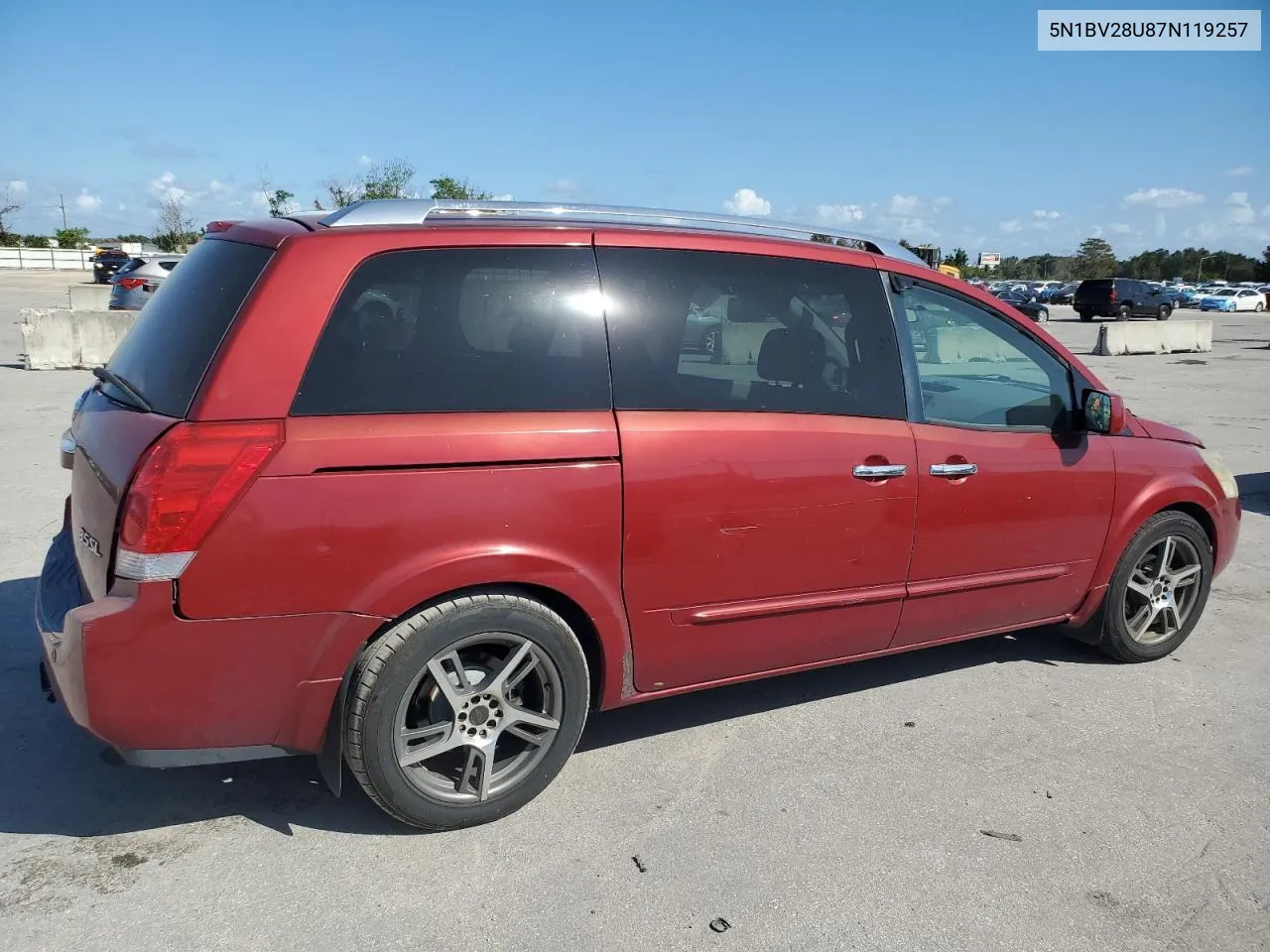 2007 Nissan Quest S VIN: 5N1BV28U87N119257 Lot: 77359524