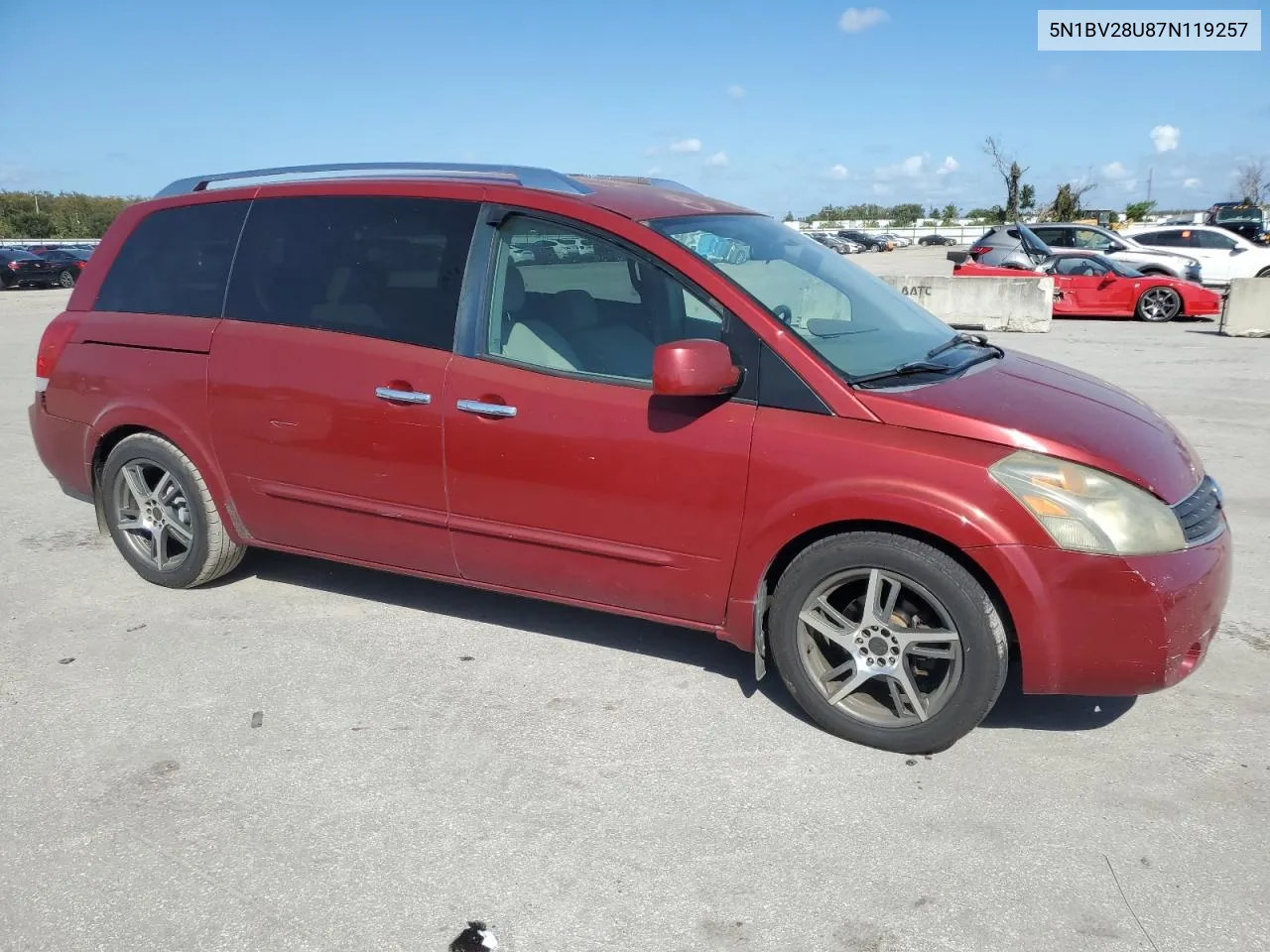 5N1BV28U87N119257 2007 Nissan Quest S