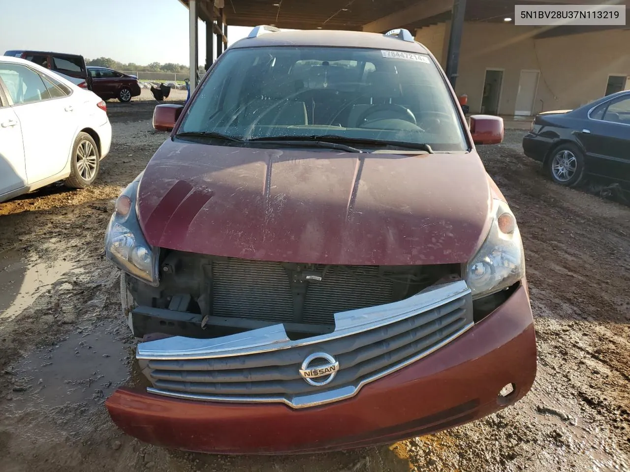 2007 Nissan Quest S VIN: 5N1BV28U37N113219 Lot: 78447214