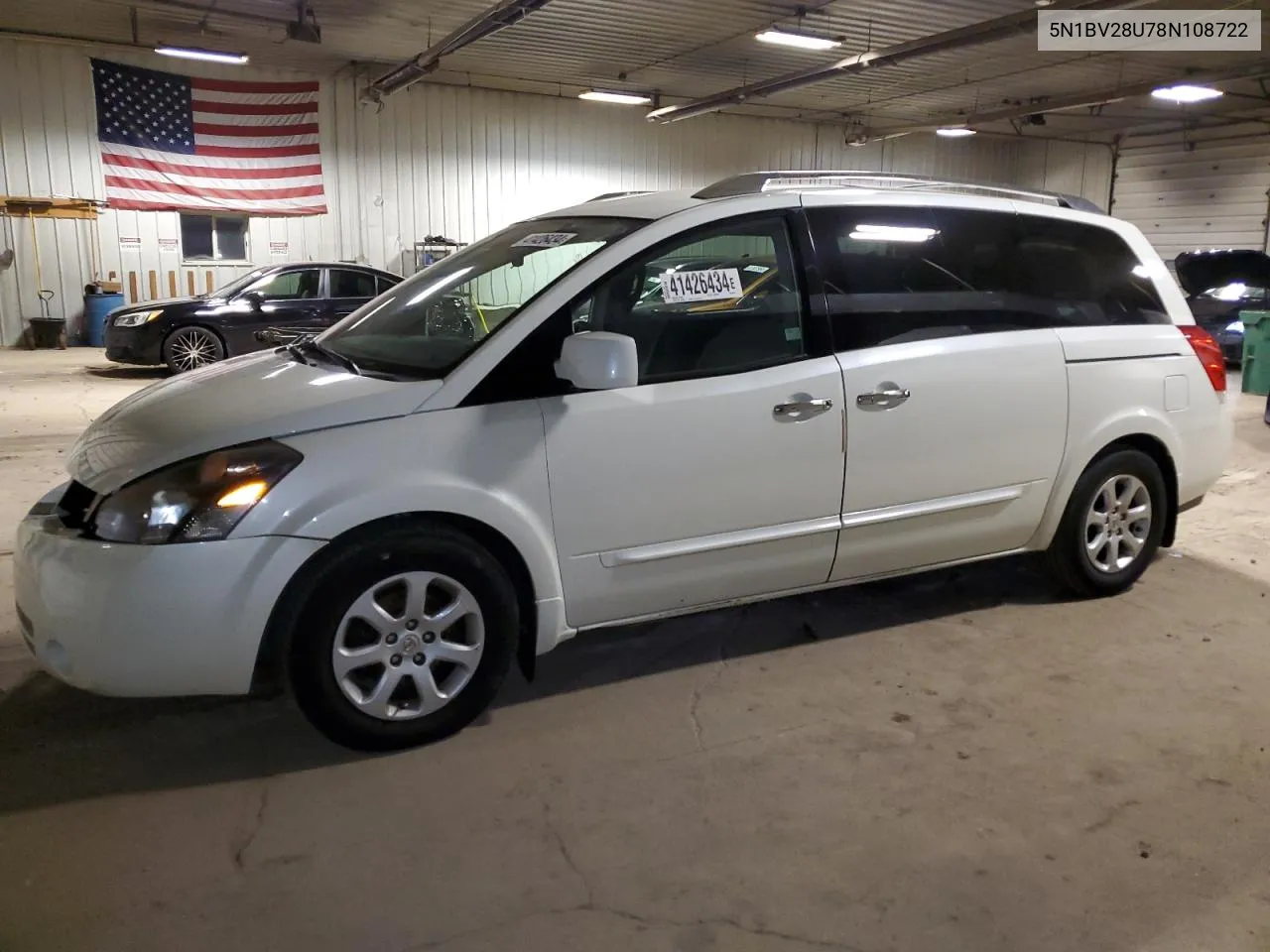 2008 Nissan Quest S VIN: 5N1BV28U78N108722 Lot: 41426434