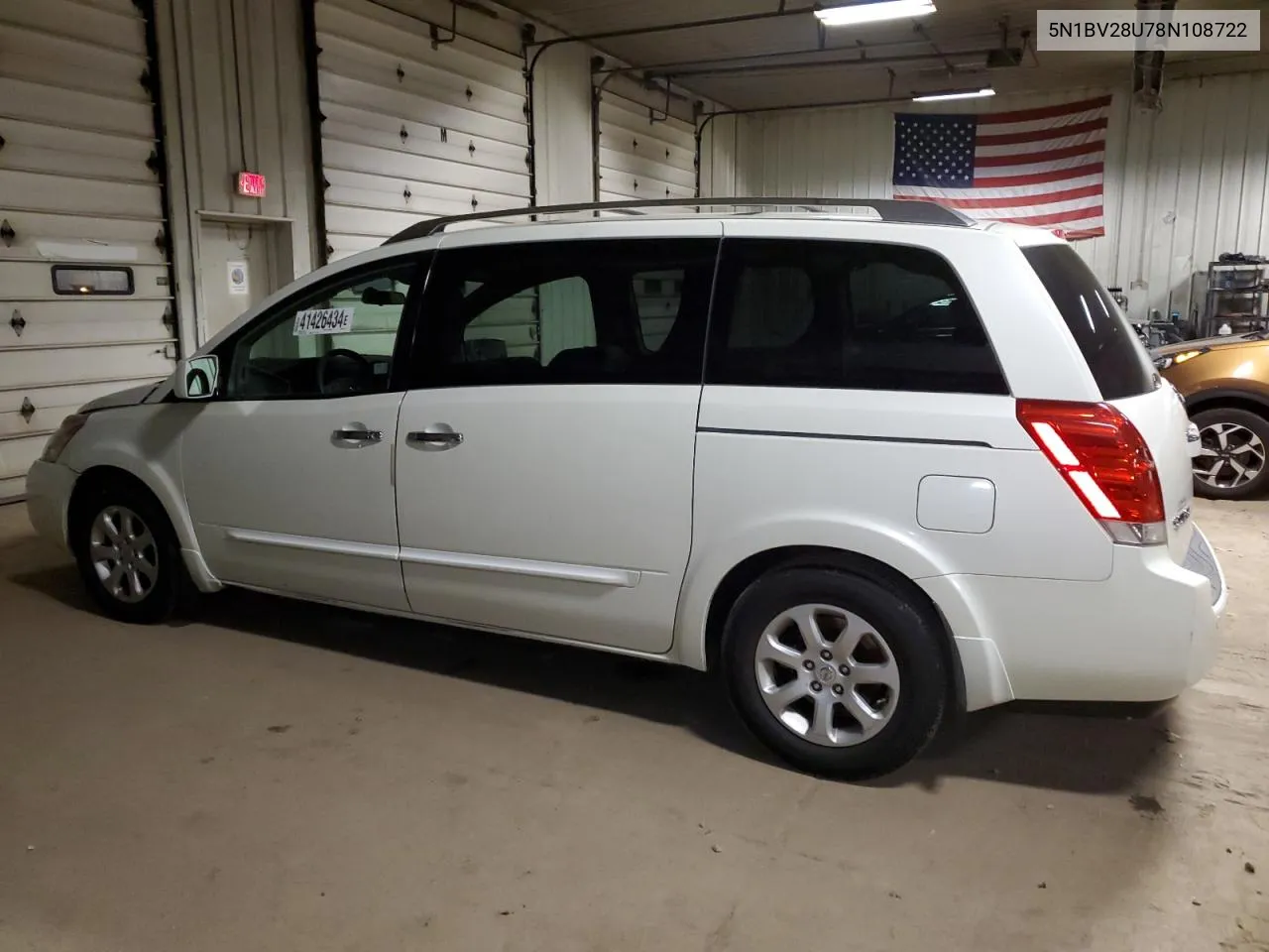 2008 Nissan Quest S VIN: 5N1BV28U78N108722 Lot: 41426434