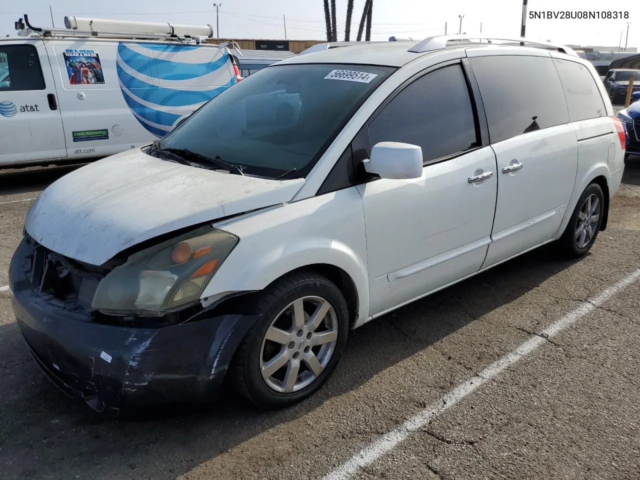 2008 Nissan Quest S VIN: 5N1BV28U08N108318 Lot: 56699514