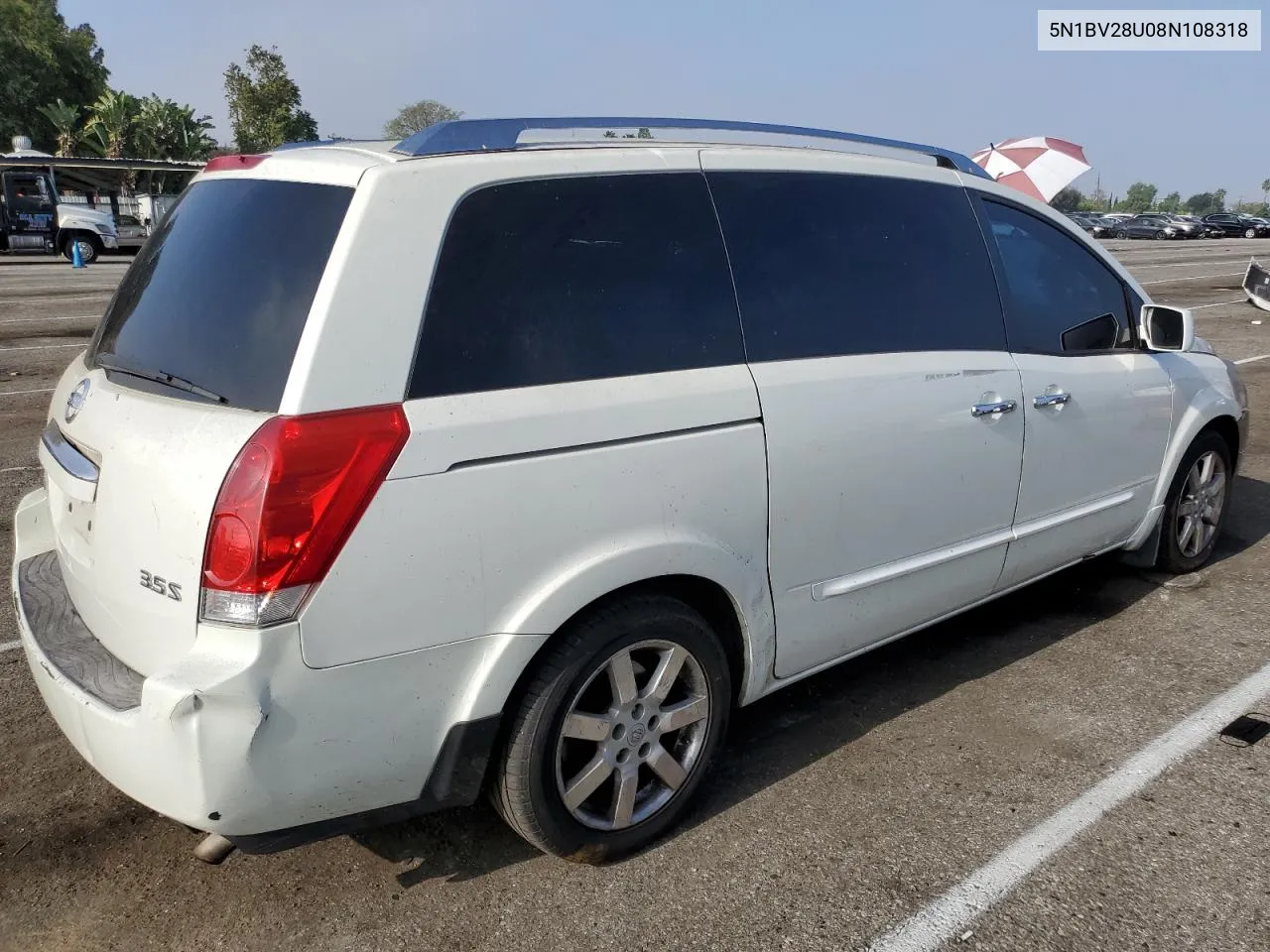 2008 Nissan Quest S VIN: 5N1BV28U08N108318 Lot: 56699514