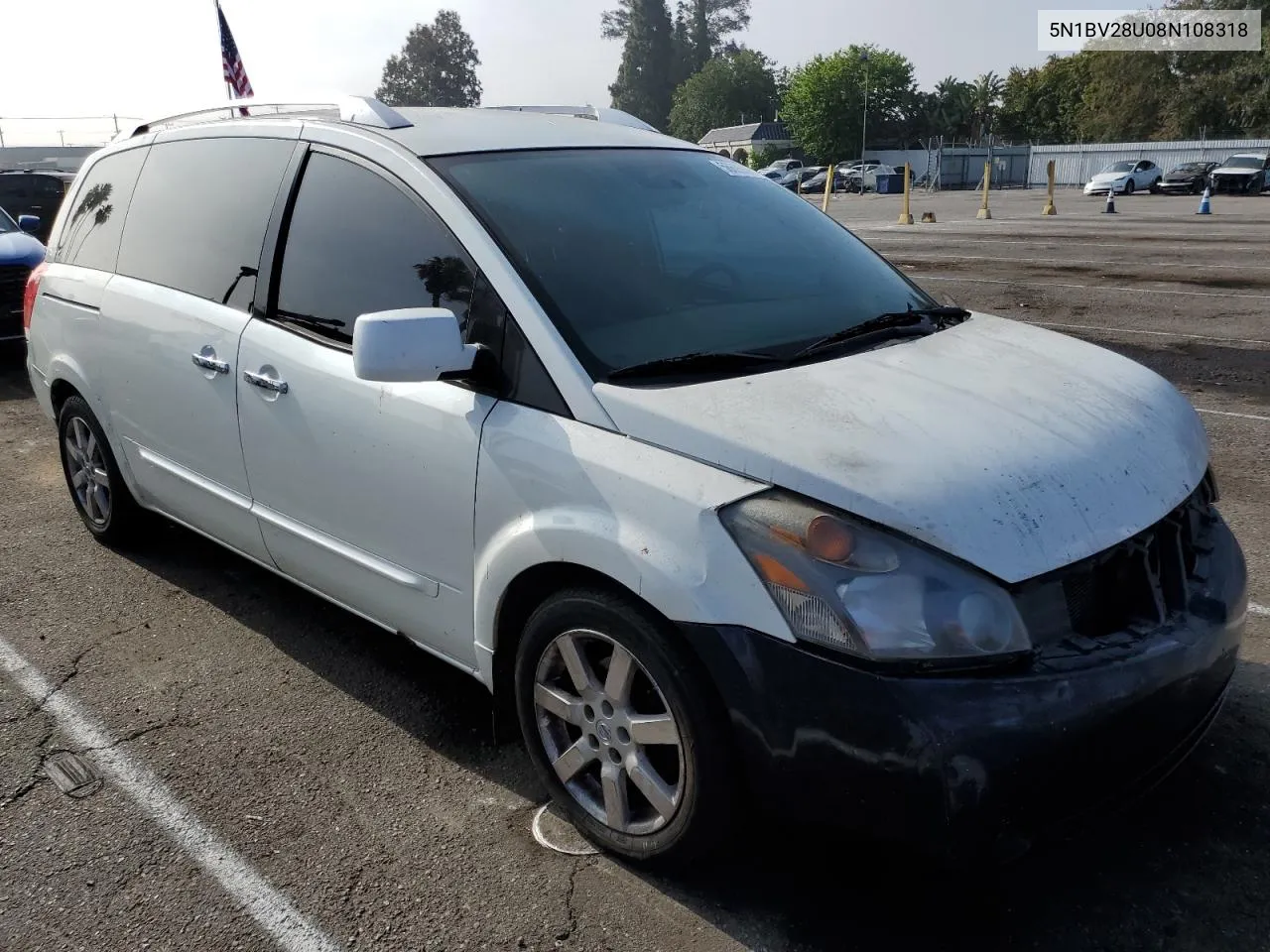 2008 Nissan Quest S VIN: 5N1BV28U08N108318 Lot: 56699514