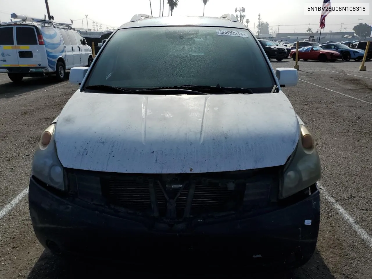 2008 Nissan Quest S VIN: 5N1BV28U08N108318 Lot: 56699514