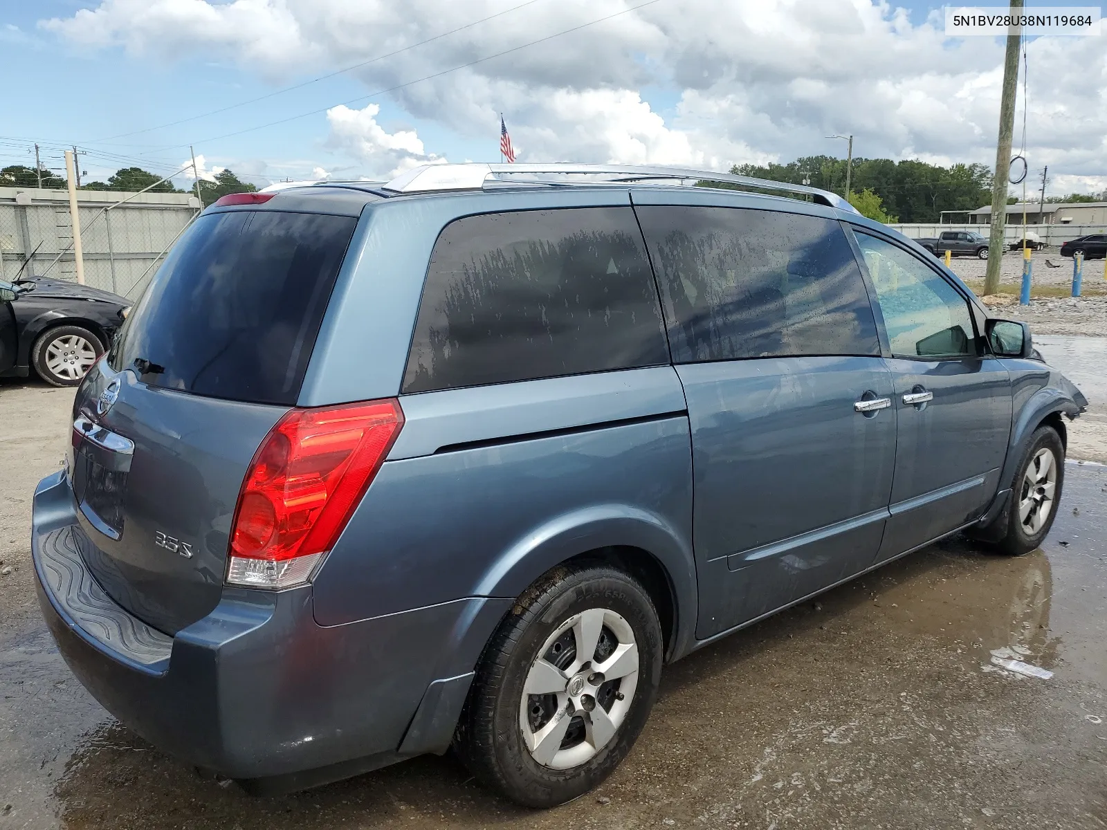 2008 Nissan Quest S VIN: 5N1BV28U38N119684 Lot: 63986924