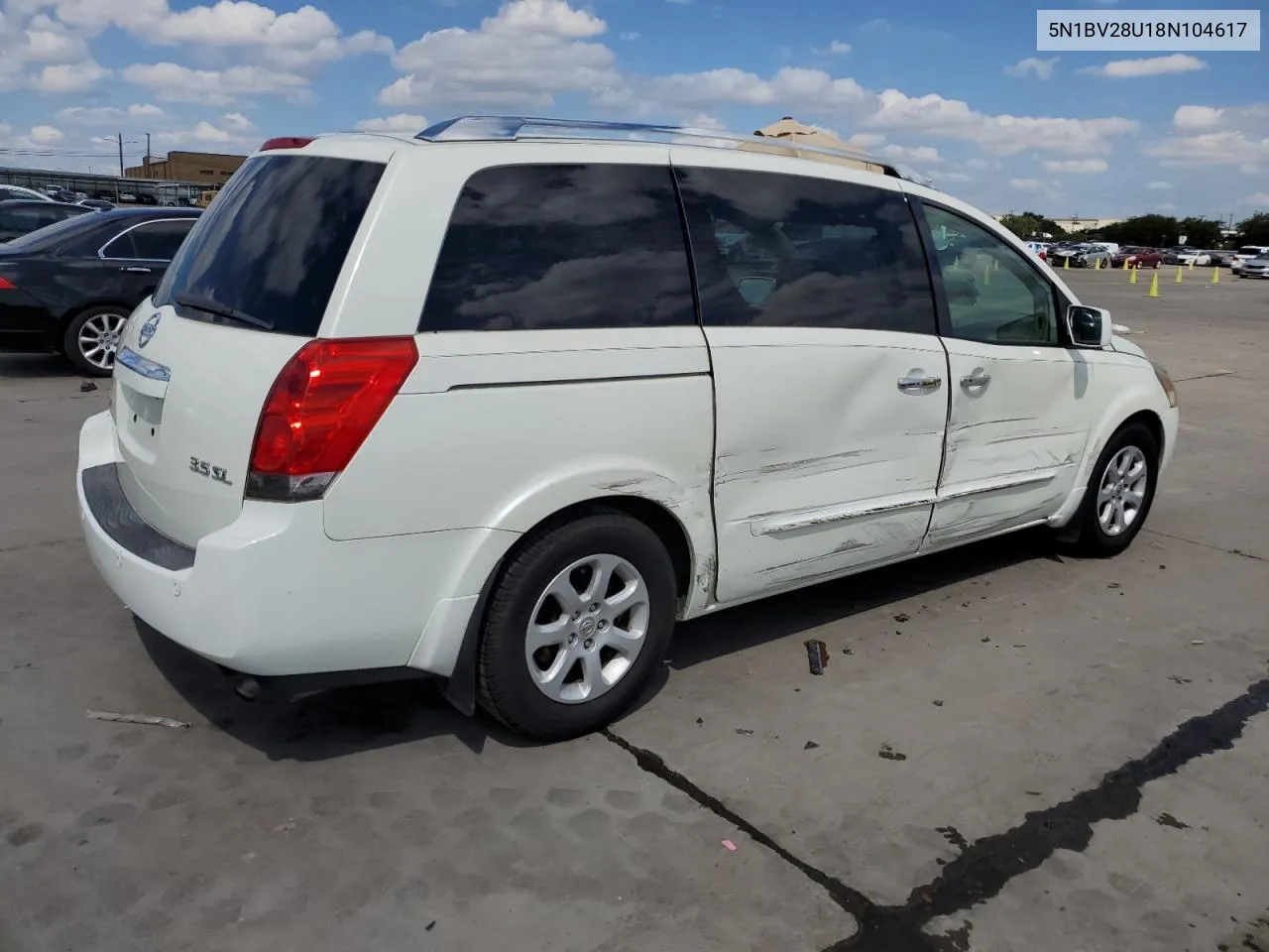 2008 Nissan Quest S VIN: 5N1BV28U18N104617 Lot: 69333144