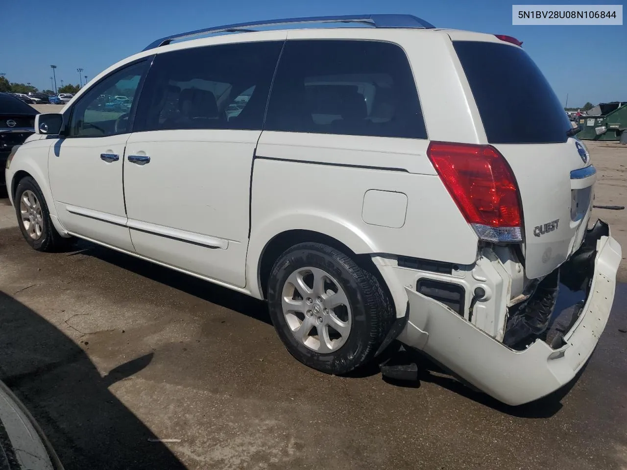 2008 Nissan Quest S VIN: 5N1BV28U08N106844 Lot: 69964394