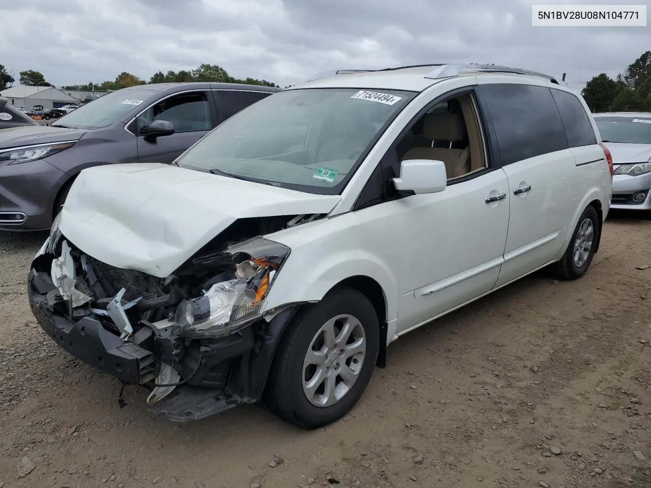 2008 Nissan Quest S VIN: 5N1BV28U08N104771 Lot: 71524494