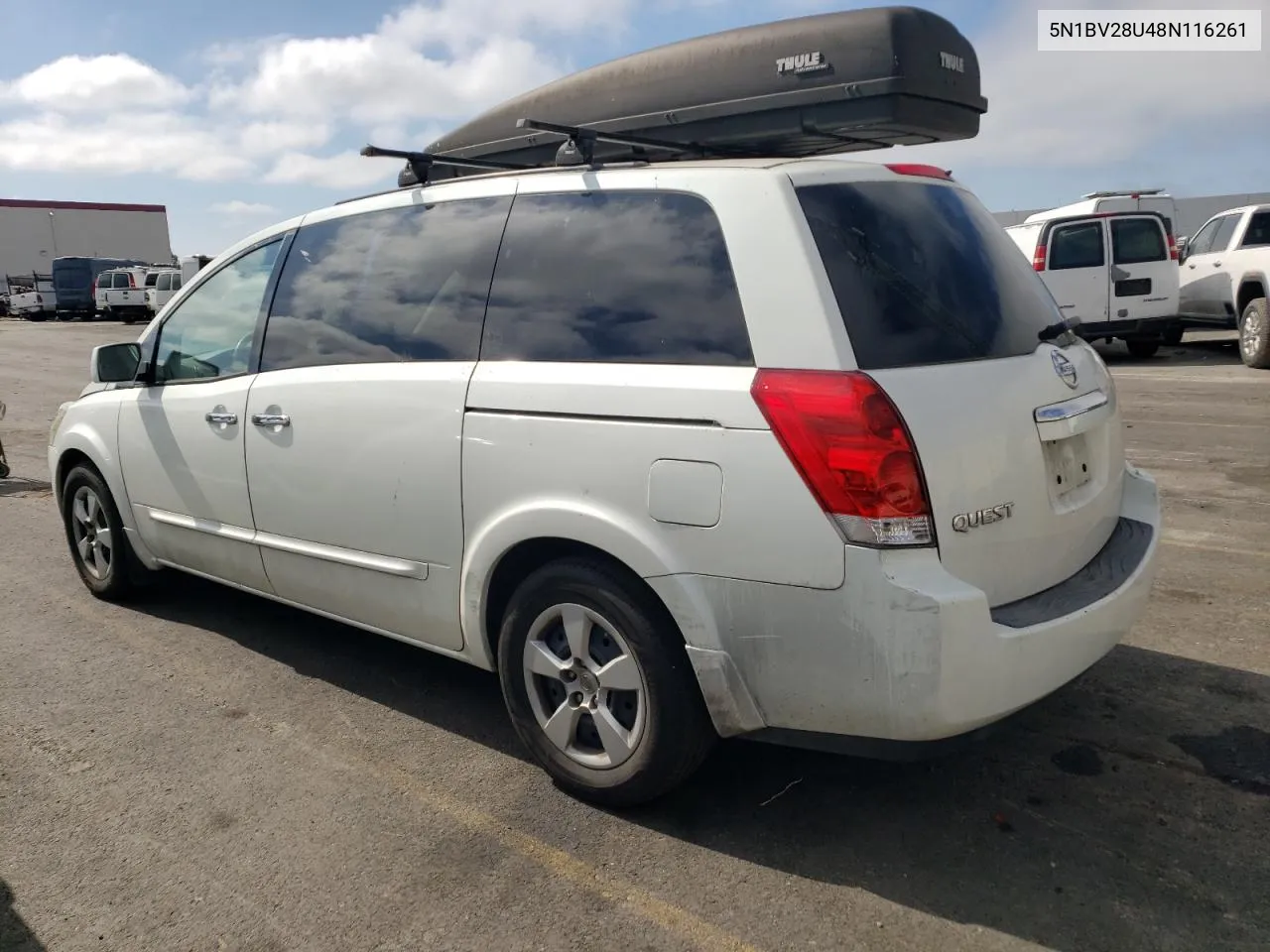 2008 Nissan Quest S VIN: 5N1BV28U48N116261 Lot: 72675314