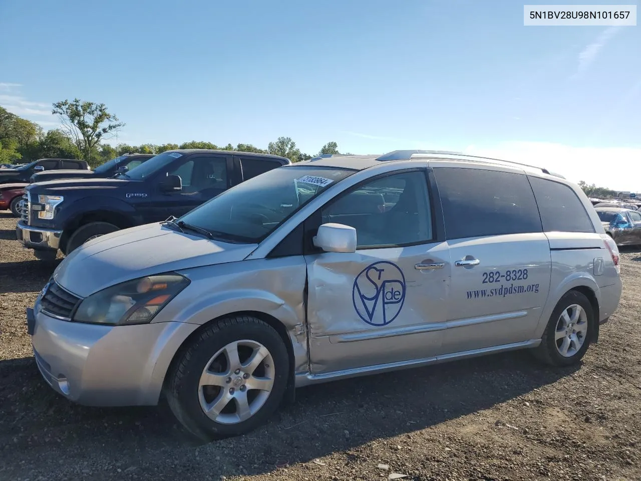 2008 Nissan Quest S VIN: 5N1BV28U98N101657 Lot: 73183964