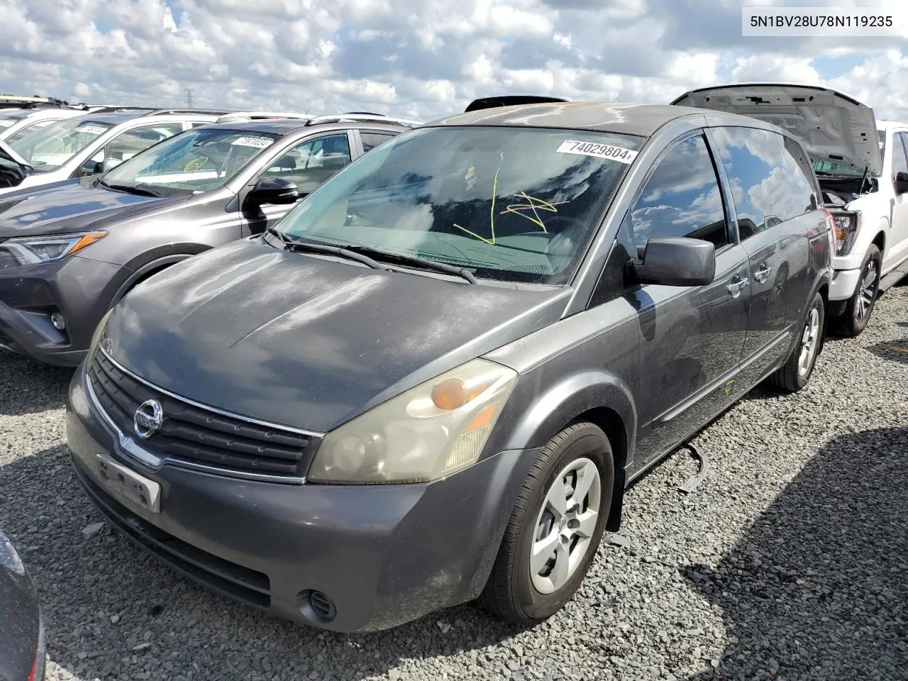 5N1BV28U78N119235 2008 Nissan Quest S