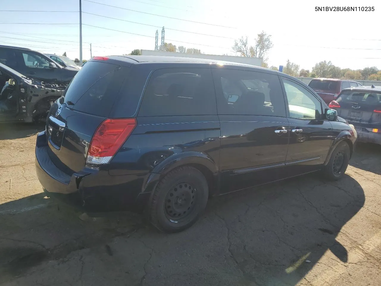 2008 Nissan Quest S VIN: 5N1BV28U68N110235 Lot: 76333434