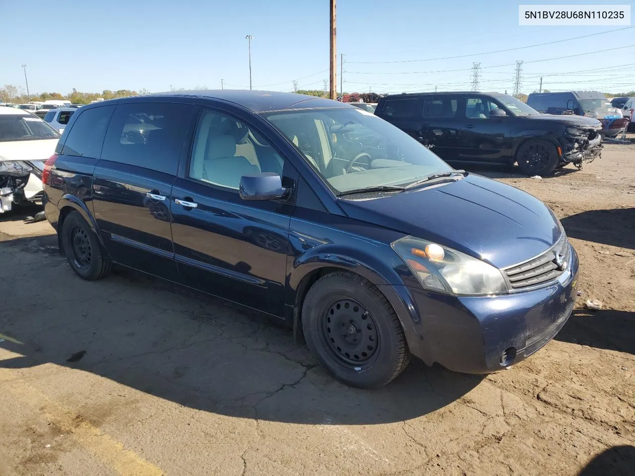 2008 Nissan Quest S VIN: 5N1BV28U68N110235 Lot: 76333434