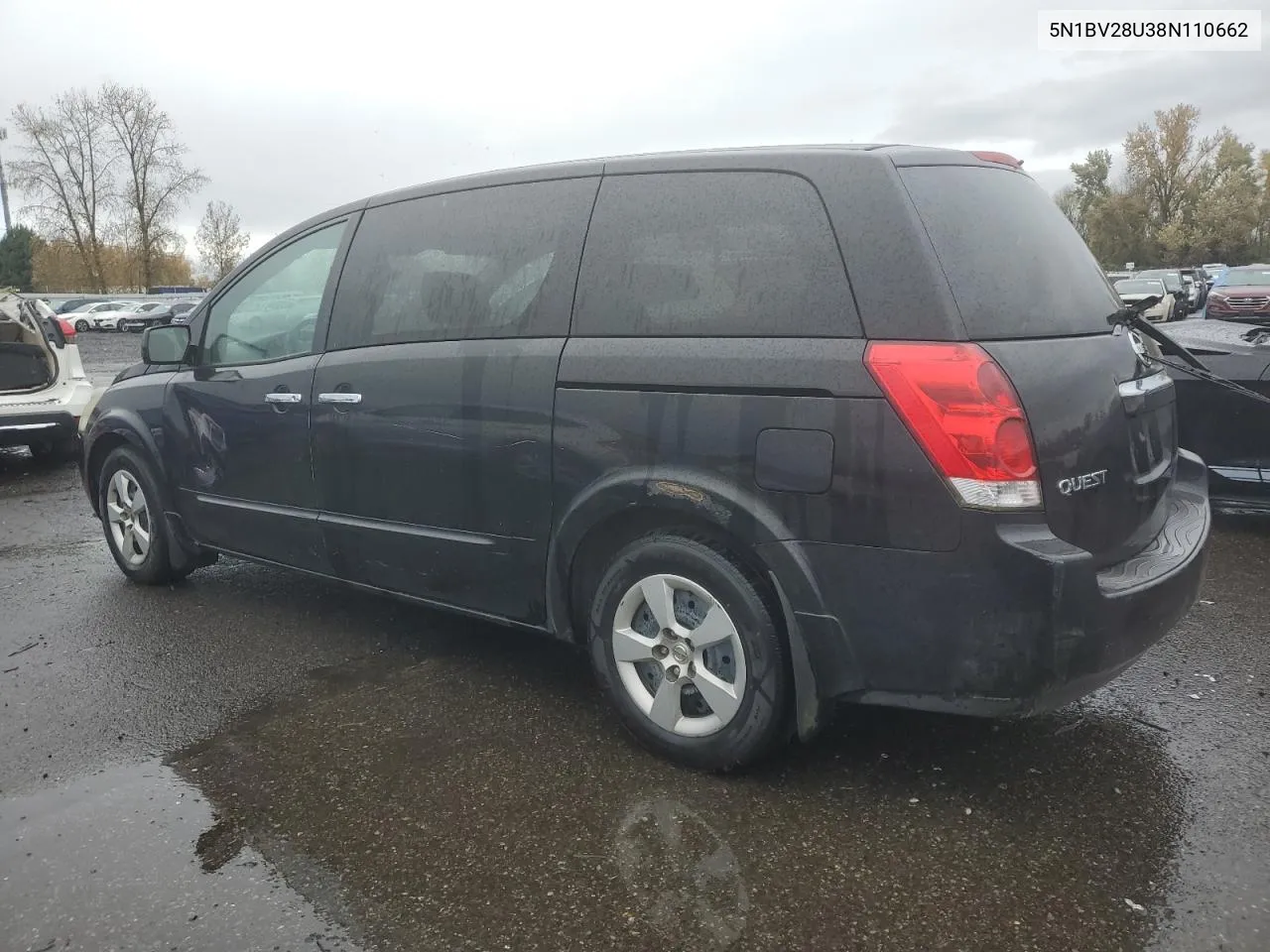 2008 Nissan Quest S VIN: 5N1BV28U38N110662 Lot: 80374514