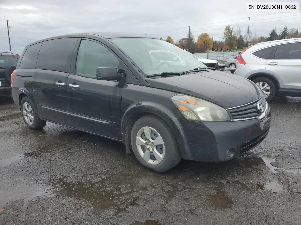 2008 Nissan Quest S VIN: 5N1BV28U38N110662 Lot: 80374514