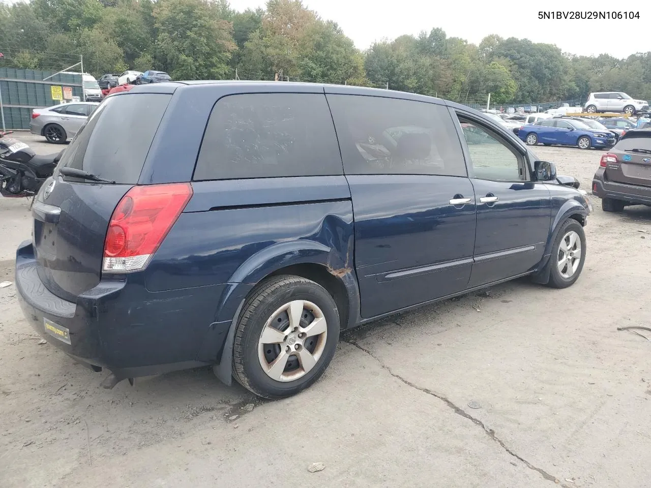 2009 Nissan Quest S VIN: 5N1BV28U29N106104 Lot: 72353264