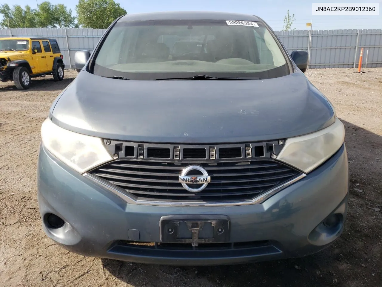 2011 Nissan Quest S VIN: JN8AE2KP2B9012360 Lot: 59056384