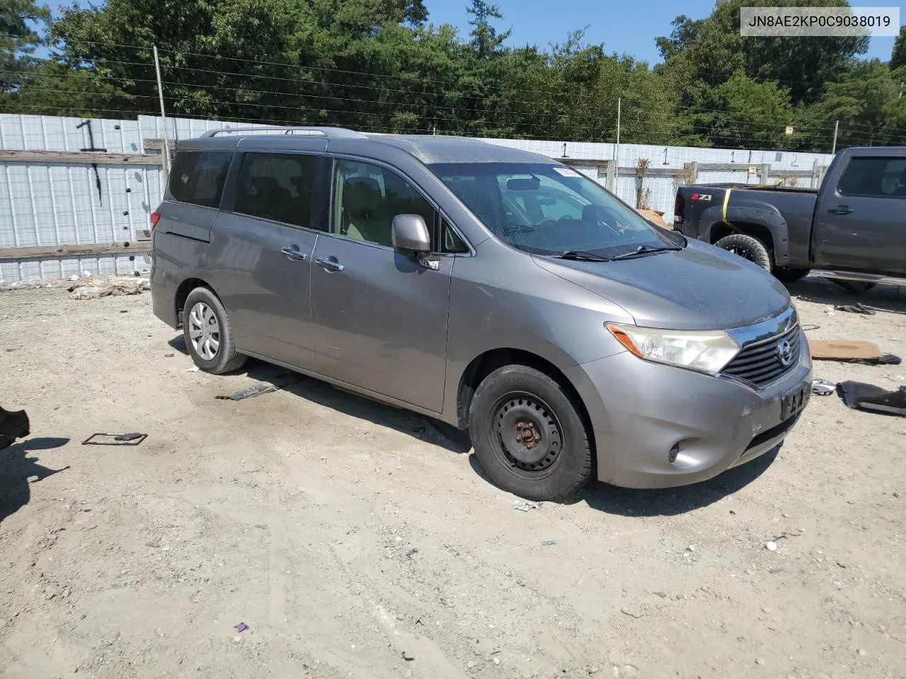 2012 Nissan Quest S VIN: JN8AE2KP0C9038019 Lot: 70560104