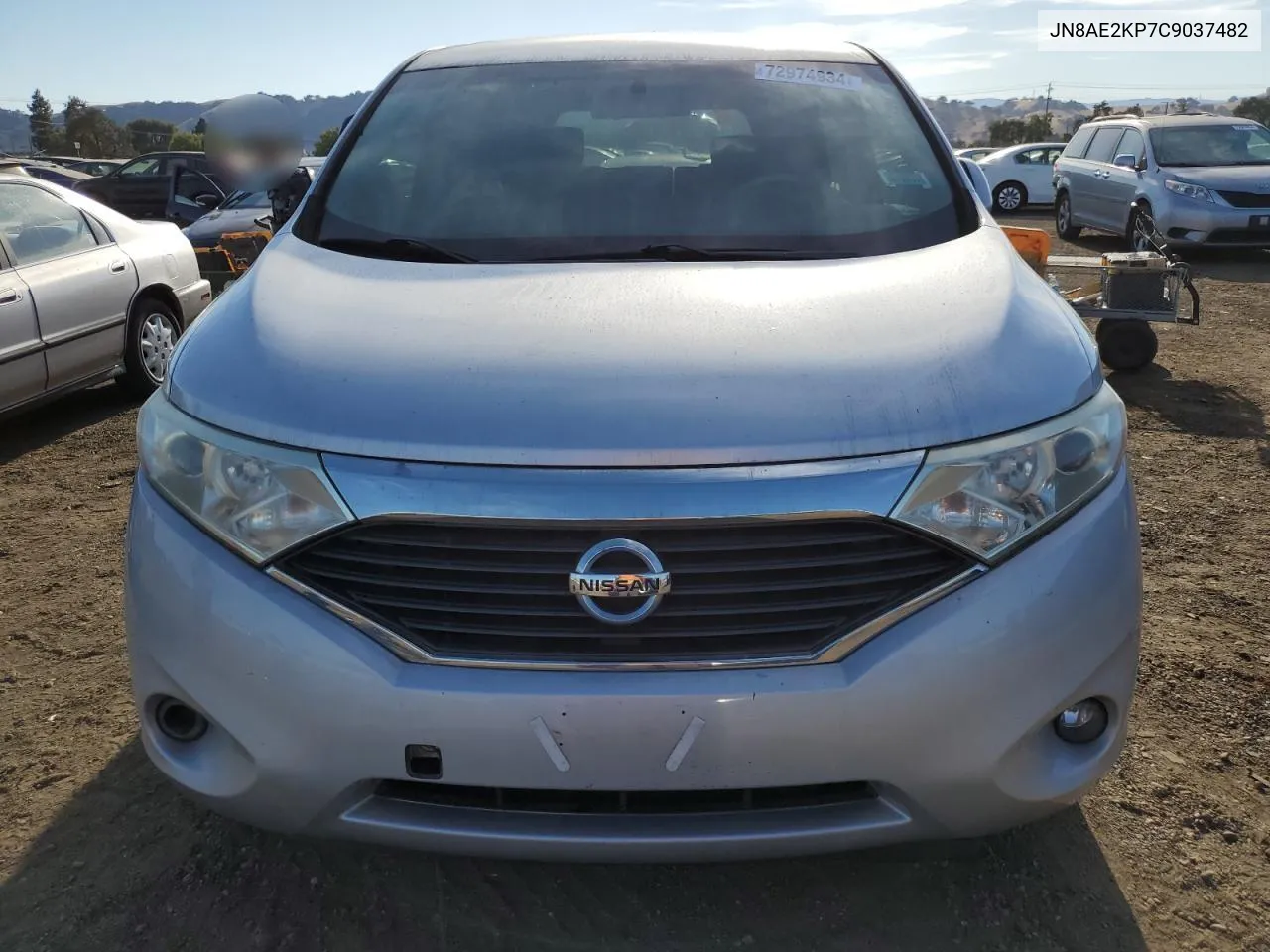 2012 Nissan Quest S VIN: JN8AE2KP7C9037482 Lot: 72974934