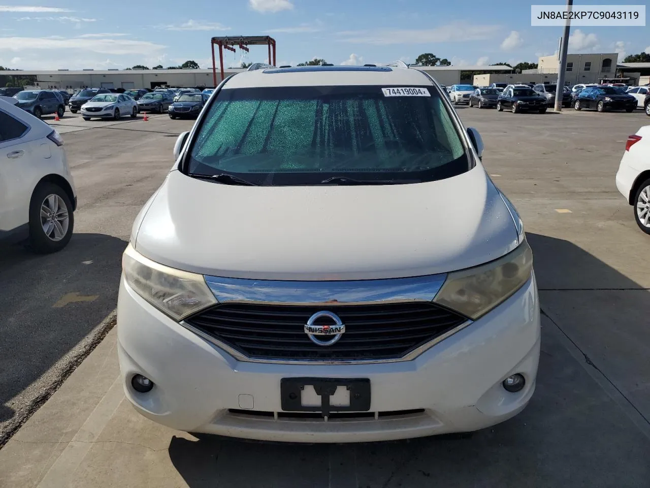 2012 Nissan Quest S VIN: JN8AE2KP7C9043119 Lot: 74419004