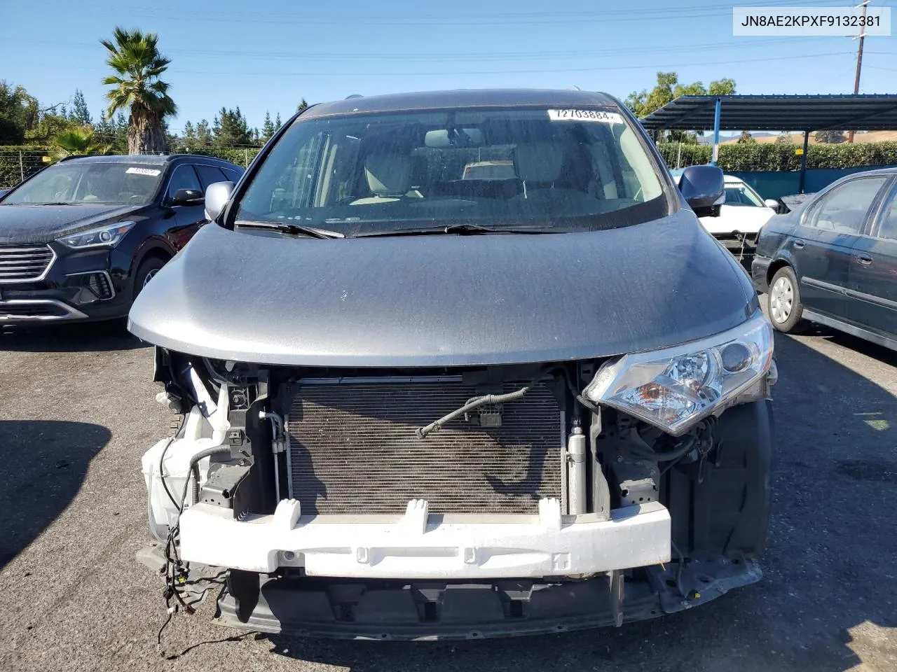 2015 Nissan Quest S VIN: JN8AE2KPXF9132381 Lot: 72703884