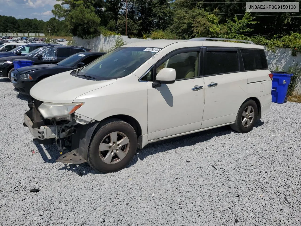 2016 Nissan Quest S VIN: JN8AE2KP3G9150108 Lot: 68888234