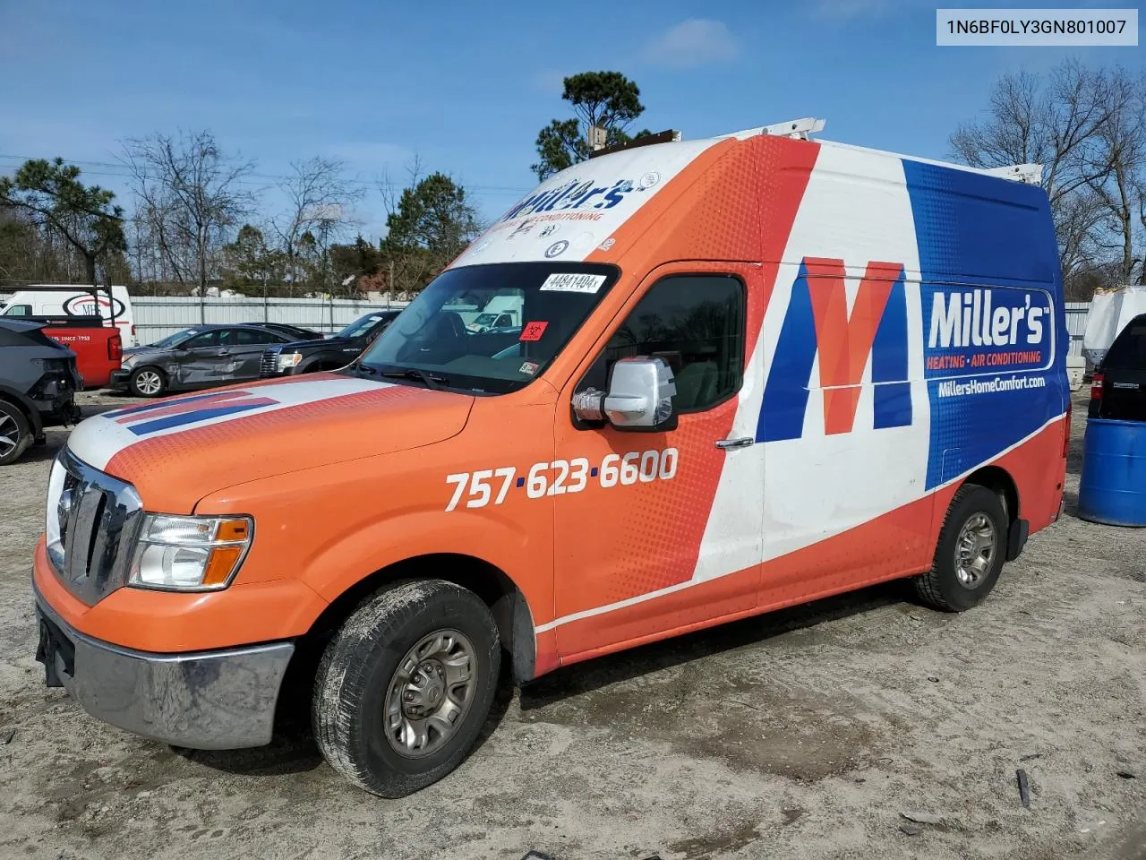 2016 Nissan Nv 2500 S VIN: 1N6BF0LY3GN801007 Lot: 69726074