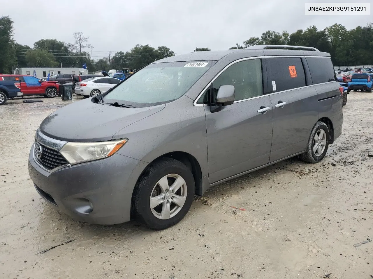 2016 Nissan Quest S VIN: JN8AE2KP3G9151291 Lot: 74801484